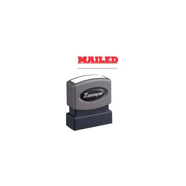 Shachihata Xstamper Pre-Inked Message Stamp, MAILED, 1-5/8" x 1/2", Red 1218 - main